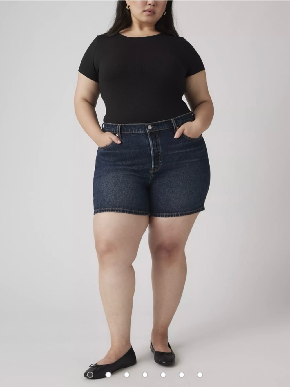 Levi's 501 Dark Wash High Waisted Jean Shorts